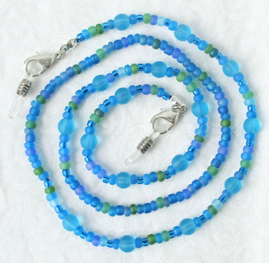 Light Blue Beaded Glasses Chain - Juicybeads Jewelry