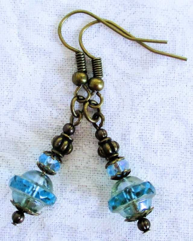 Light Blue Drop Earrings - Juicybeads Jewelry
