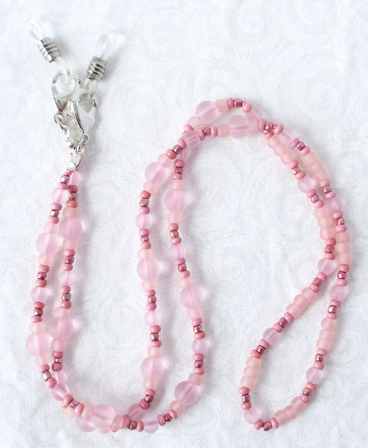 Light Pink Beaded Eyeglass Chain - juicybeads jewelry