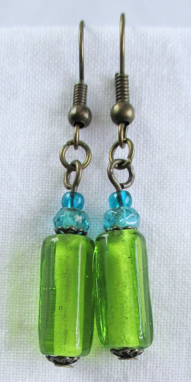 Lime Green Dangle Earrings - Juicybeads Jewelry