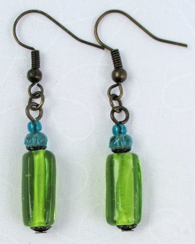 Lime Green Dangle Earrings - Juicybeads Jewelry