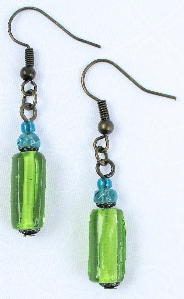 Lime Green Dangle Earrings - Juicybeads Jewelry