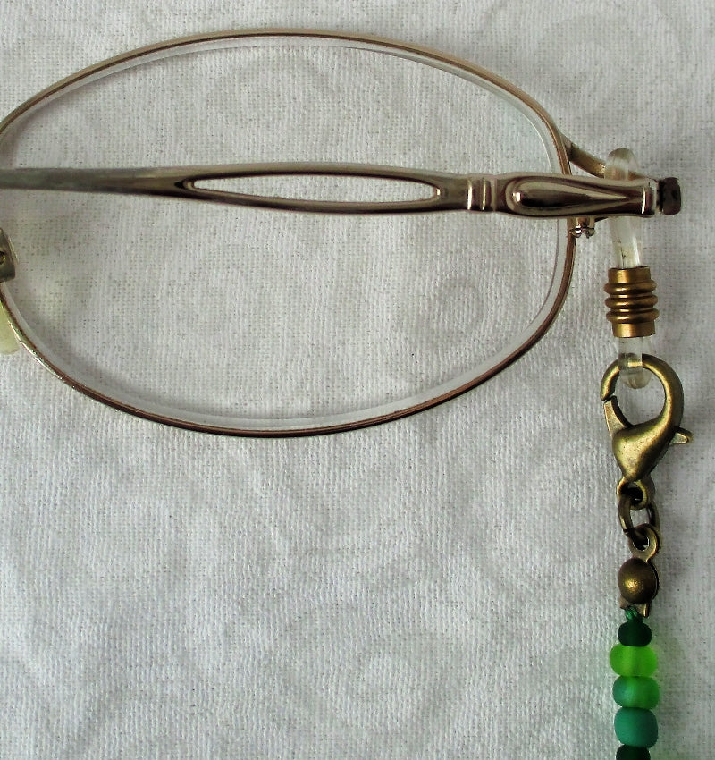 Mixed Green Beaded Eyeglass Chain - juicybeads jewelry