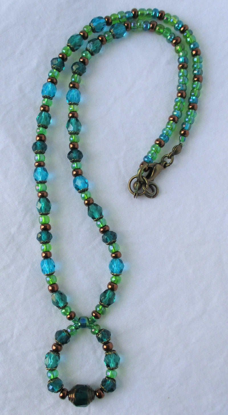 Mixed Green Beaded Necklace - Juicybeads Jewelry