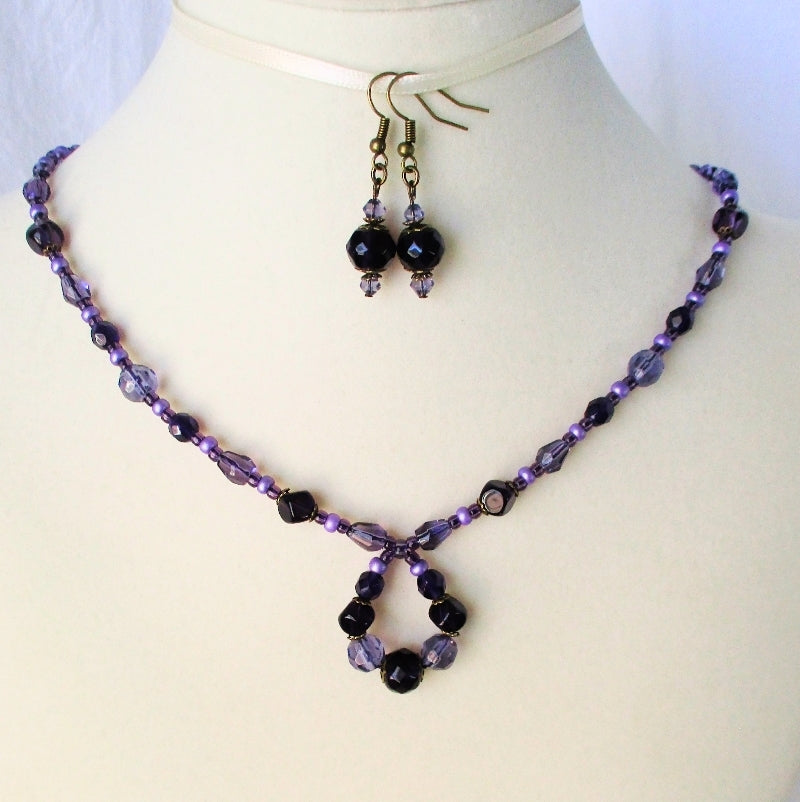 Mixed Purple Beaded Necklace - Juicybeads Jewelry