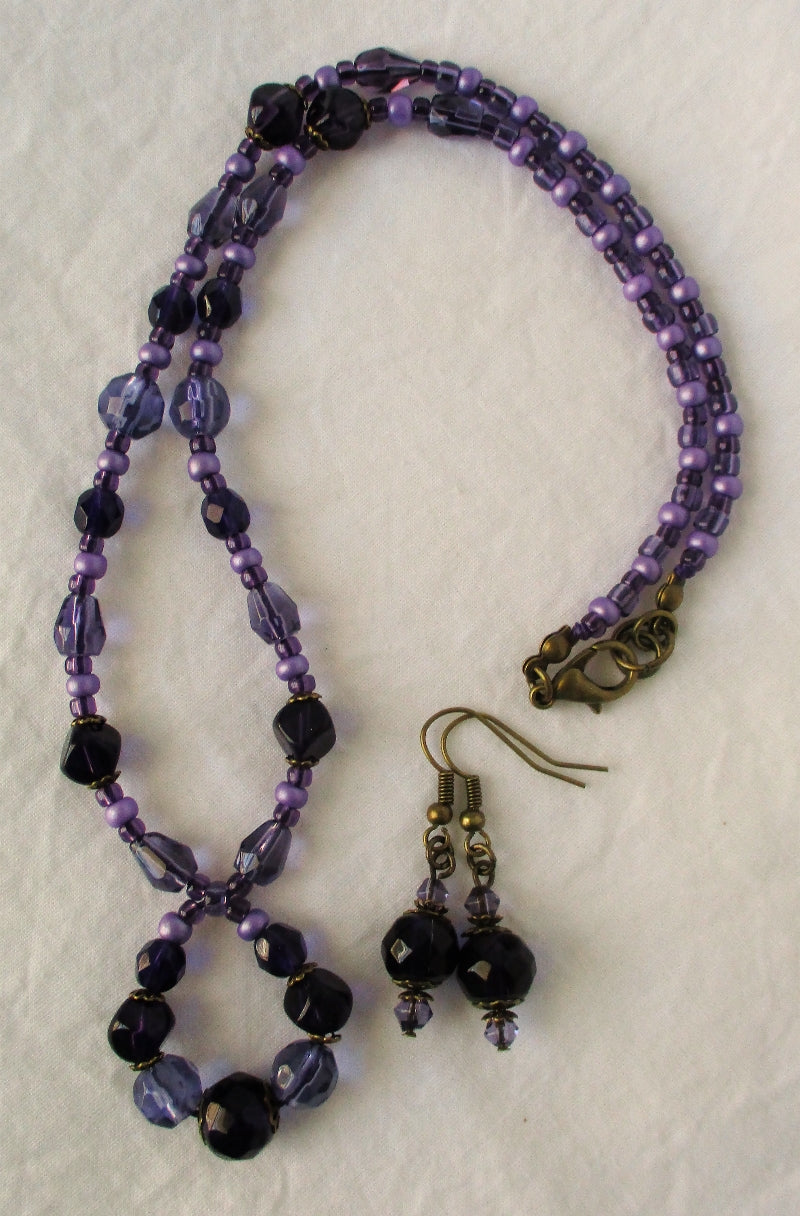 Mixed Purple Beaded Necklace - Juicybeads Jewelry