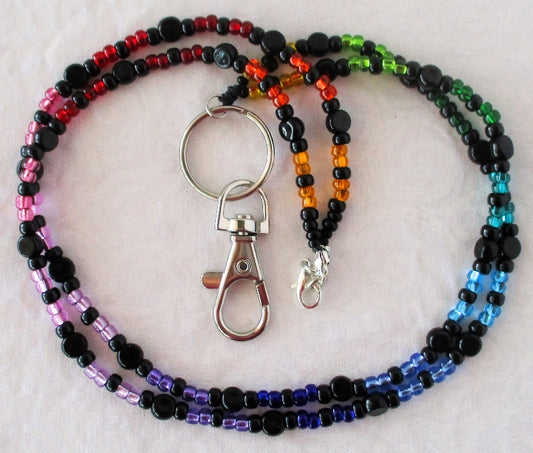 multicolor beaded lanyard - juicybeads jewelry