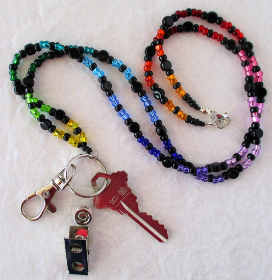 multicolor beaded lanyard - juicybeads jewelry