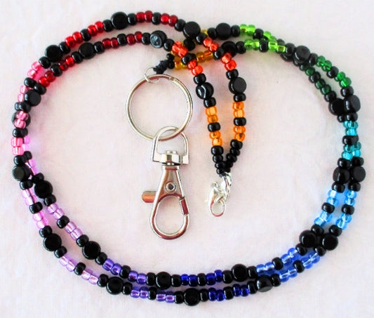 multicolor beaded lanyard - juicybeads jewelry