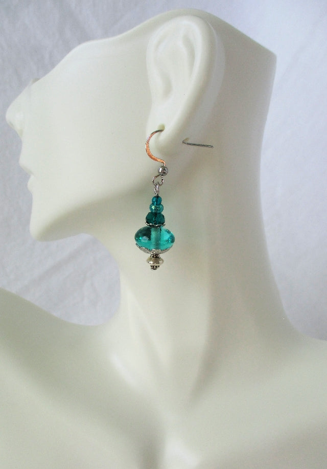 ocean green drop earrings juicybeads jewelry