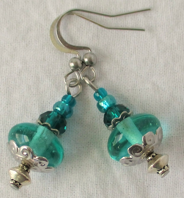ocean green drop earrings juicybeads jewelry
