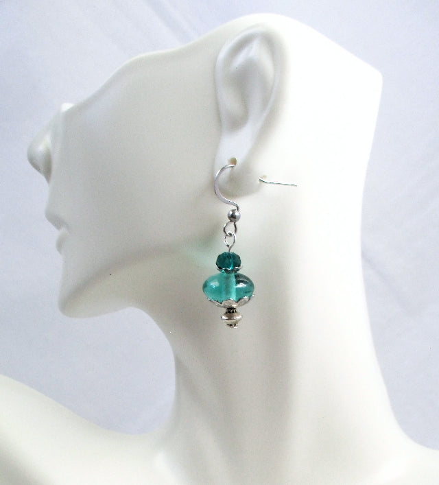 Ocean Green Dangle Earrings - Juicybeads Jewelry