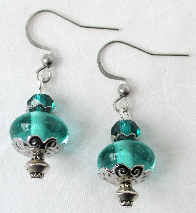 Ocean Green Dangle Earrings - Juicybeads Jewelry