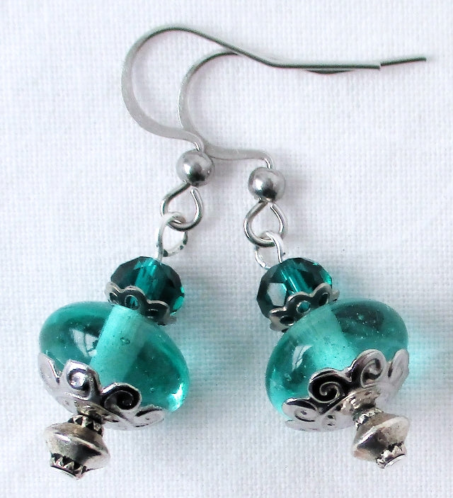 Ocean Green Dangle Earrings - Juicybeads Jewelry
