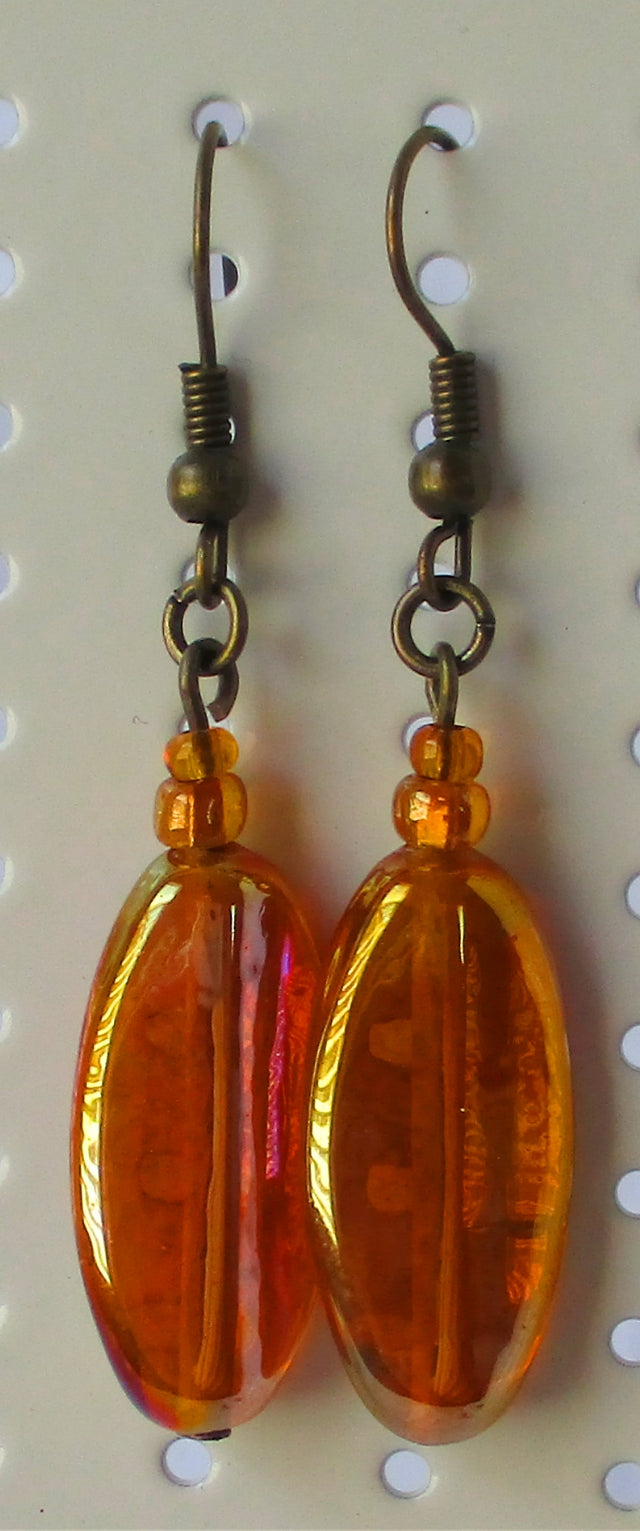 Orange Drop Earrings - Juicybeads Jewelry