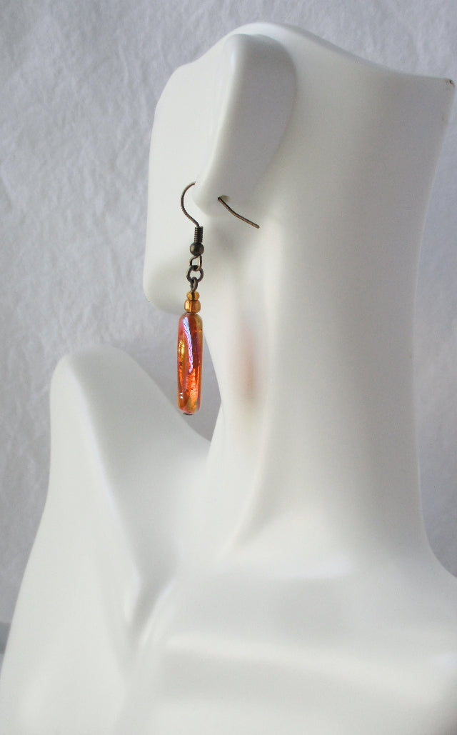Orange Drop Earrings - Juicybeads Jewelry