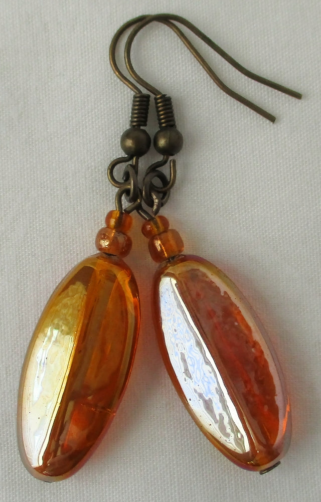 Orange Drop Earrings - Juicybeads Jewelry