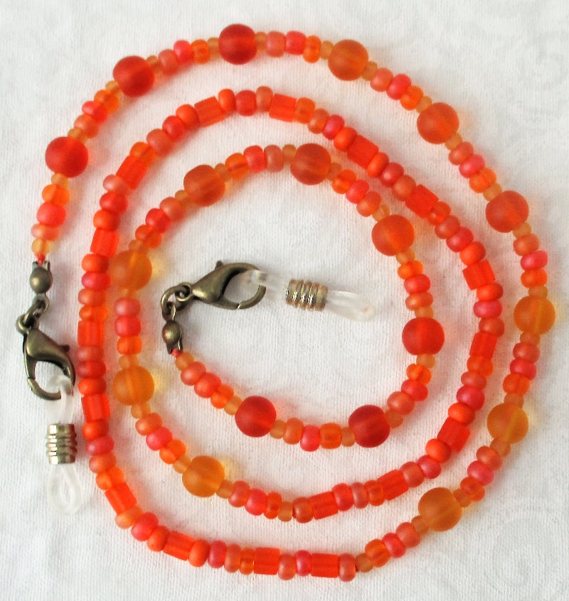 Orange Mix Beaded Eyeglass Chain - juicybeads jewelry