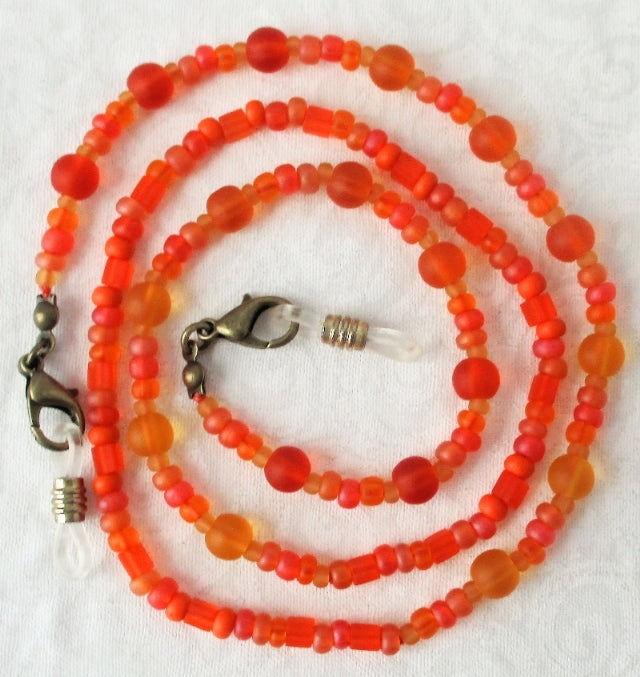 Orange Mix Beaded Eyeglass Chain - juicybeads jewelry