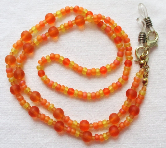 Orange Yellow Beaded Eyeglass Chain - Juicybeads Jewelry
