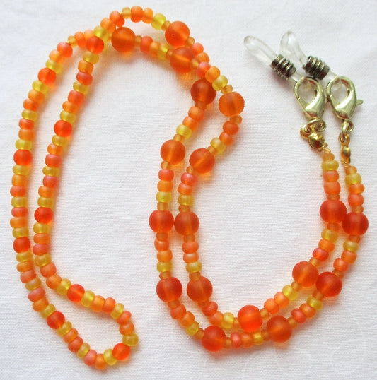 Orange Yellow Beaded Eyeglass Chain - Juicybeads Jewelry