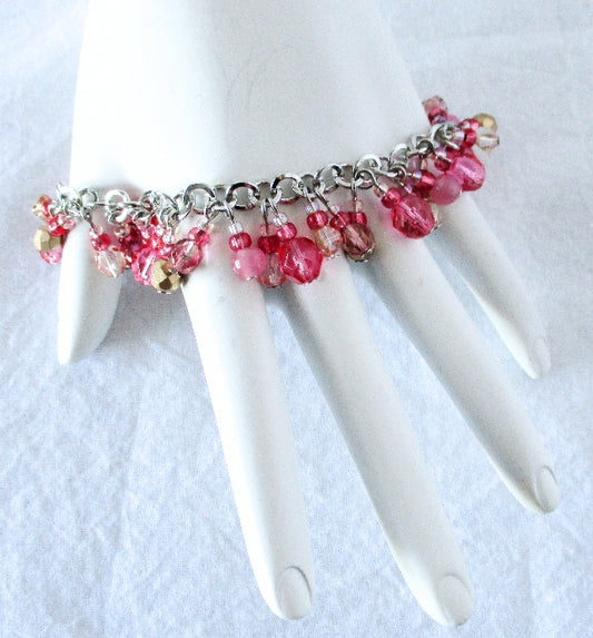 Pink Beaded Cluster Bracelet - Juicybeads Jewelry