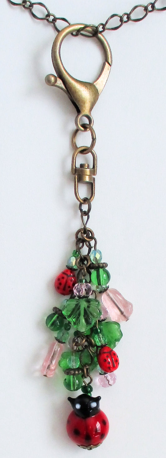 Pink Flower Beaded Purse Charm - Juicybeads Jewelry