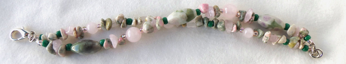 Pink Quartz Double Strand Bracelet - Juicybeads Jewelry