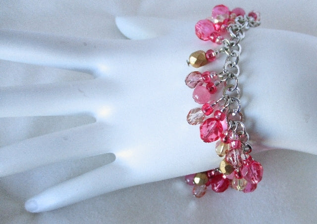 Pink Cluster Bracelet - Juicybeads Jewelry