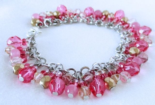 Pink Cluster Bracelet - Juicybeads Jewelry