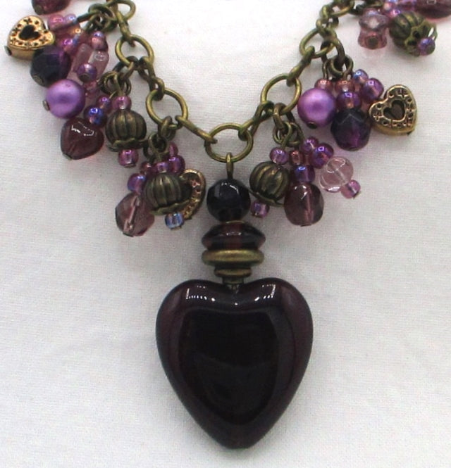Purple Beaded Charm Necklace - Juicybeads Jewelry