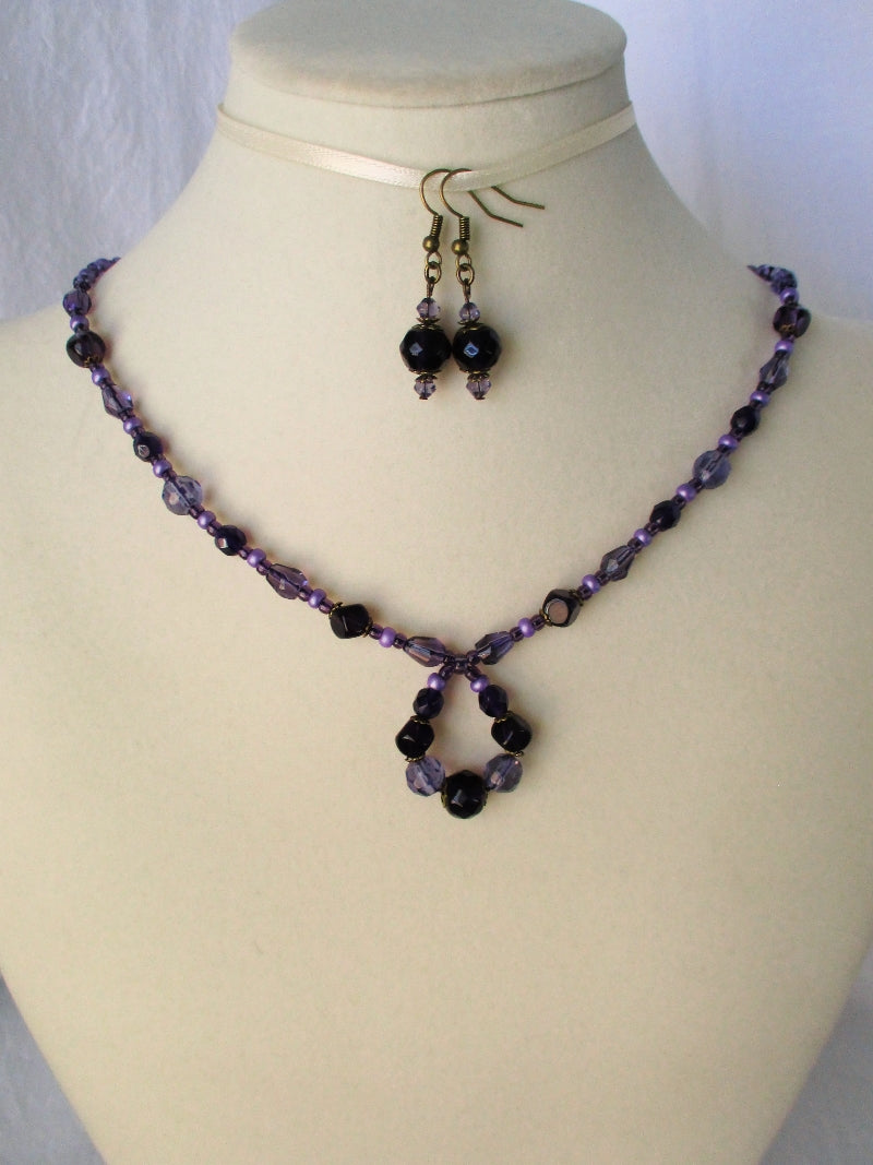 Mixed Purple Beaded Necklace - Juicybeads Jewelry