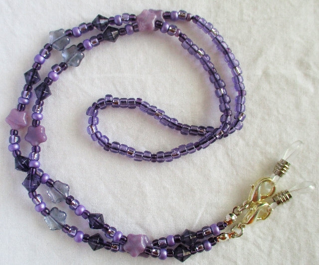Purple Mix Beaded Eyeglass Chain - juicybeads jewelry