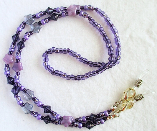 Purple Mix Beaded Eyeglass Chain - juicybeads jewelry