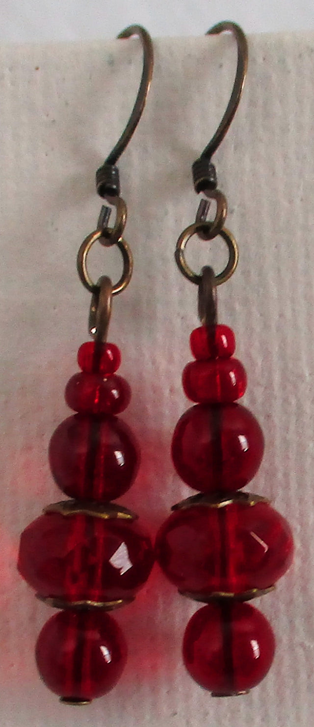 Red Drop Earrings - Juicybeads Jewelry