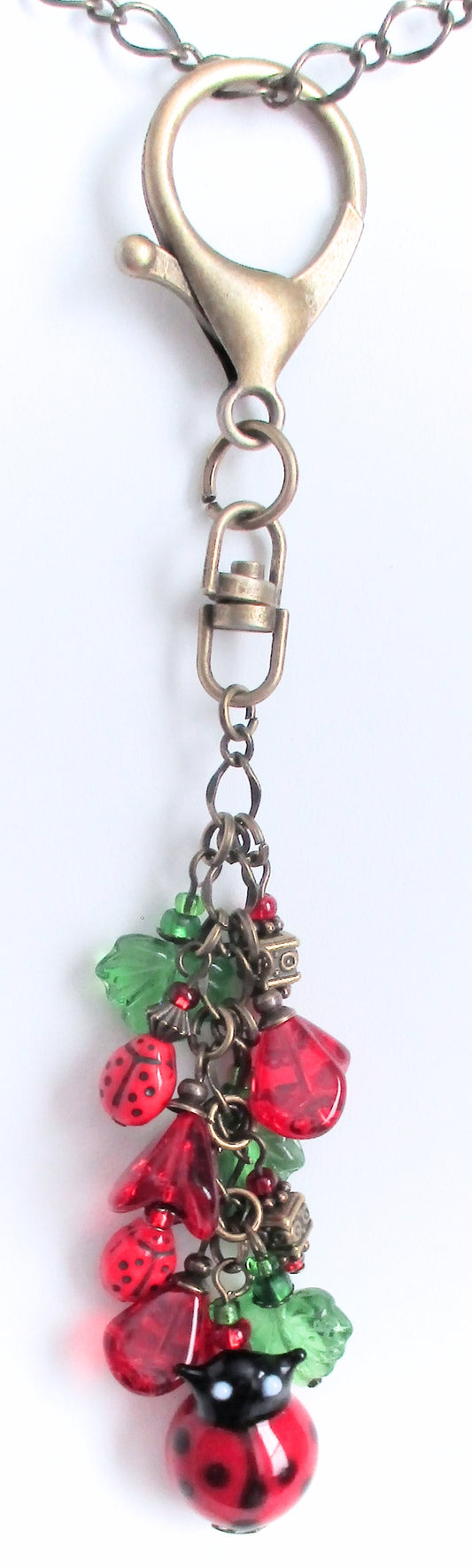 Red Flower Beaded Purse Charm - Juicybeads Jewelry