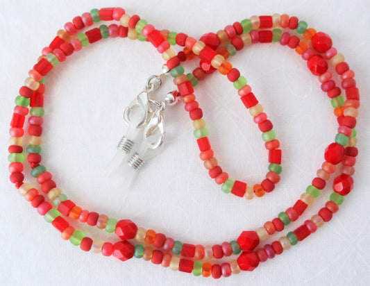Red Beaded Eyeglass Chain - Juicybeads Jewelry