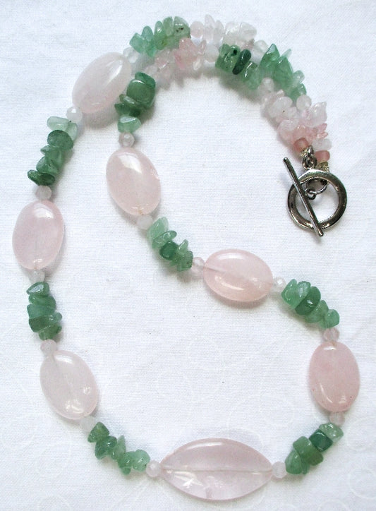 Rose Quartz Aventurine Necklace - Juicybeads Jewelry