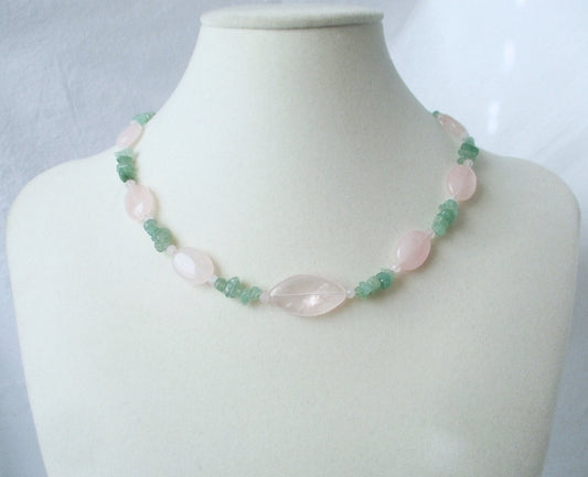 Rose Quartz Aventurine Necklace - Juicybeads Jewelry