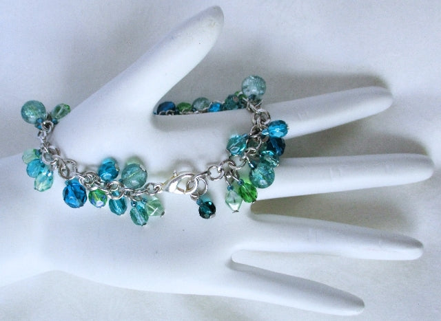 Sea Green Cluster Bracelet - Juicybeads Jewelry
