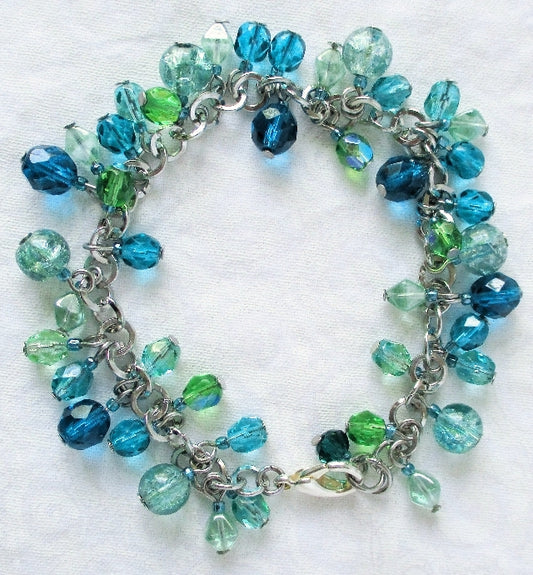 Sea Green Cluster Bracelet - Juicybeads Jewelry