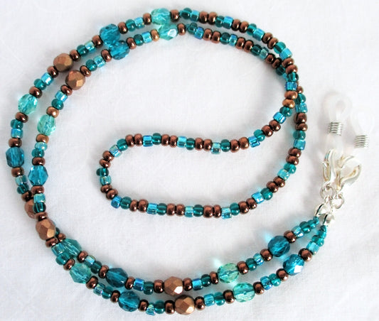 Teal Green Beaded Eyeglass Chain - Juicybeads Jewelry