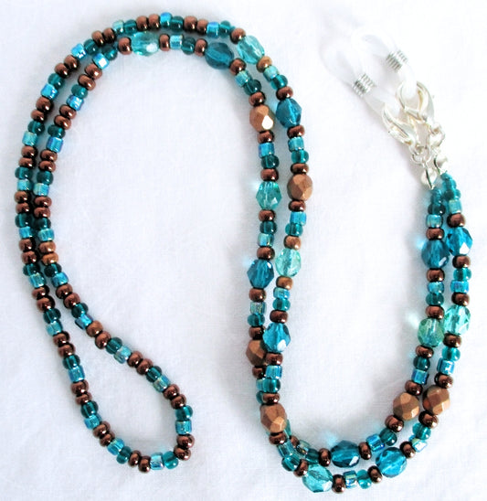 Teal Green Beaded Eyeglass Chain - Juicybeads Jewelry