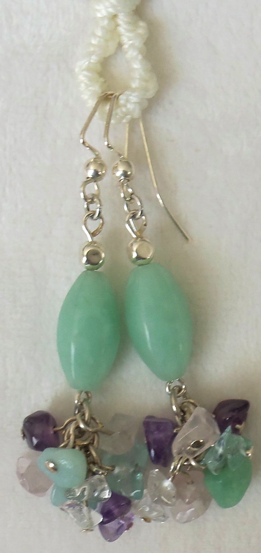 Amazonite Cluster Drop Earrings - Juicybeads Jewelry