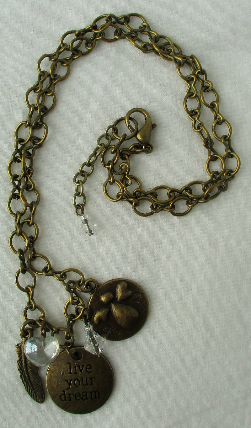 Brass Angel Charm Necklace - Juicybeads Jewelry