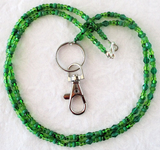 Green Beaded Lanyard - Juicybeads Jewelry