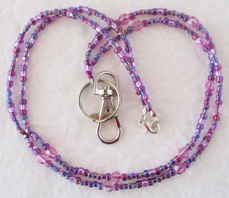 Lavender Purple Beaded Lanyard Juicybeads Jewelry