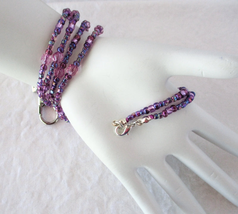 Lavender Purple Beaded Lanyard Juicybeads Jewelry