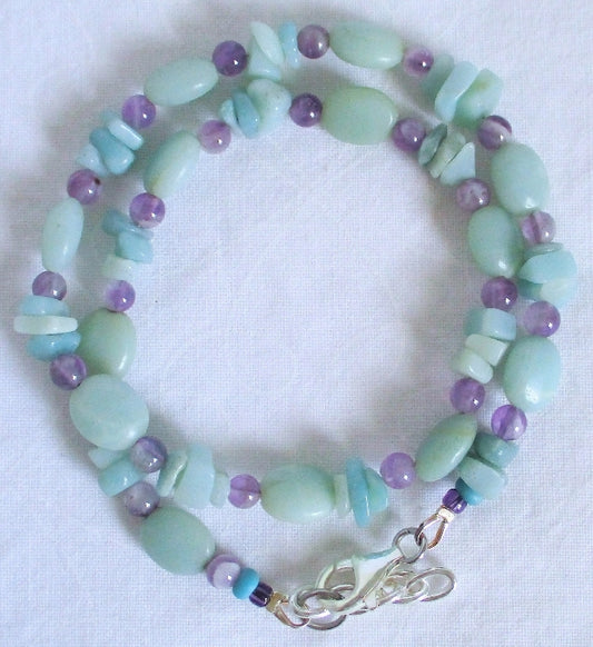 Amazonite Amethyst Bracelet - Juicybeads Jewelry
