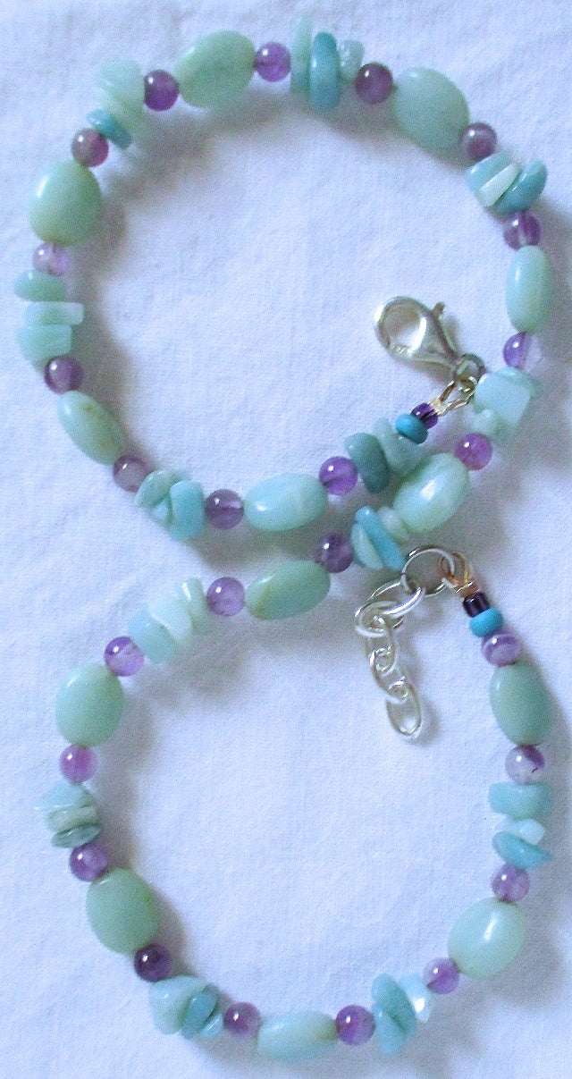 Amazonite Amethyst Bracelet - Juicybeads Jewelry